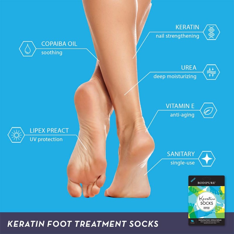 1 Pack Keratin Socks Premium Foot Mask by Bodipure