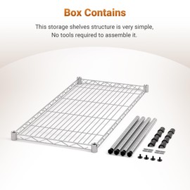 Simple Deluxe 1-Tier Shelving Unit, 29.92" W x 13.78" D x 14.96" H Steel Organizer Wire Rack, Chrome