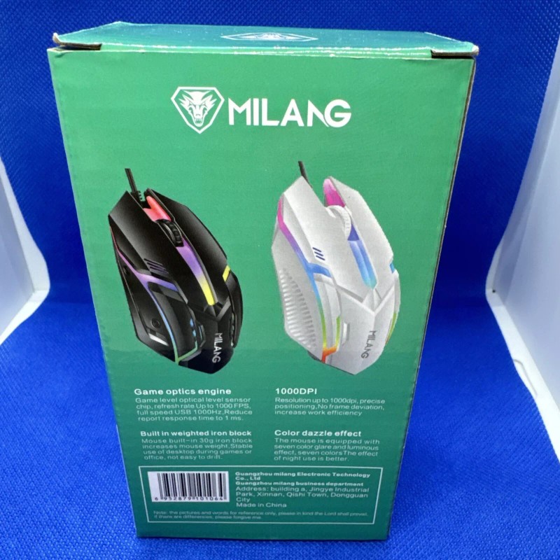 Milang Gaming Mouse Black Chorded Milang M3 Works