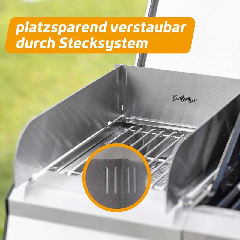 Grillfürst Magnetic Windbreak - Stainless Steel Splash Guard for Side