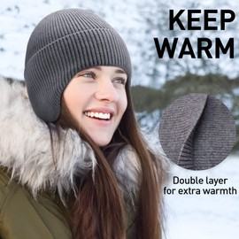 Arcweg Men's Winter Hat Soft Warm Knitted Beanie Hat Breathable Hat for Men and Women Unisex Outdoor, gray