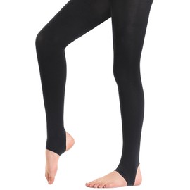 Stelle Girls Women Stirrup Tights Ultra Soft Dance Tights for Ballet, Gymnastics, School (Little Kid/Big Kid/Women)（Black，10-15Years）