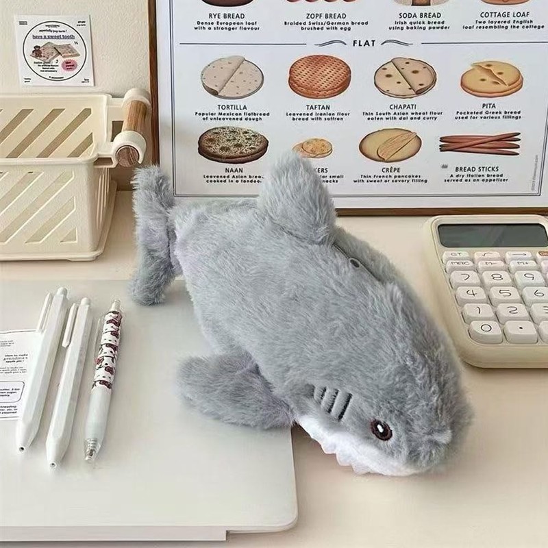 Plush Pen Case, Cute Shark Plush Pencil Case, Convenient, Dustproof,