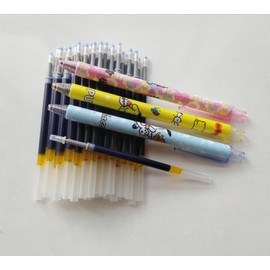 Gel Pen Refill Blue,40 Pack Gel Ink Pen Refills with 3 Gel Pens,Used for Click Pens or Telescopic Pen,0.5 mm Metal Tip,4.33-inch Universal Refill,Smooth Writing.(Blue 40)