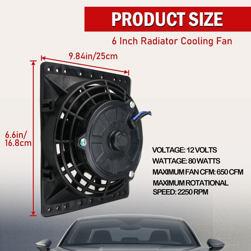 PRUNkuar 6 Inch Small Slim Push Pull Electric Cooling Fan