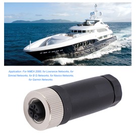 For NMEA 2000 N2K Female Field Installable Connector, External Thread M12 5 Pin Marine Field Installable Connector For Lowrance Networks For Garmin Networks