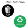 Recycle & Trash Decals (8.5 in) - Waterproof