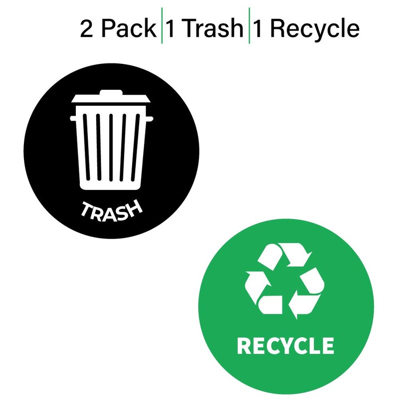 Recycle & Trash Decals (8.5 in) - Waterproof