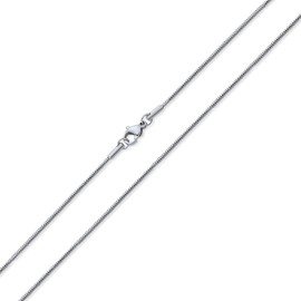 Thin Snake Flexible Chain Link Strong 1.5MM For Women For Men Necklace Silver Tone Stainless Steel 18 Inch