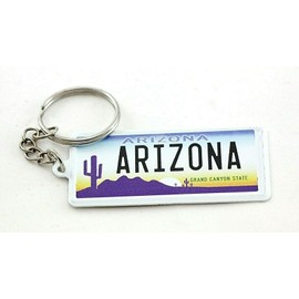 Arizona License Plate Aluminum Ultra-Slim Souvenir Keychain 2.5"x1.25"x0.0