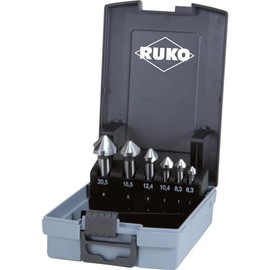 RUKO HSS Taper Deburring Countersinker Set, Type C 90° plastic case HIGH QUALITY