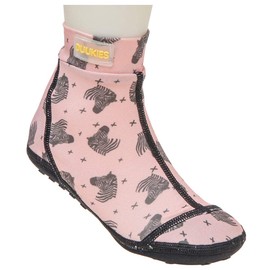 Duukies Girls' Zebra Peach Swimming Socks Beach Socks Non-Slip UV Protection, peach, 32/33 UK