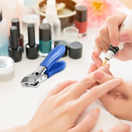 Wide Jaw Opening Nail Scissor - Stainless Steel Thick Toenail Slanted Scissors - Seniors Nails Trimmer Anti-Splash Manicure Pedicure Equipment for Father, Mother