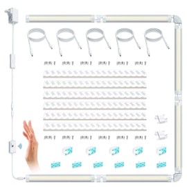 LAMPAOUS LED Dimmable Under Cabinet Lighting Kit, Hand Wave Activated - Touchless Dimming Control, Natural White 4500 K 6X 12" Panel (Natural White)