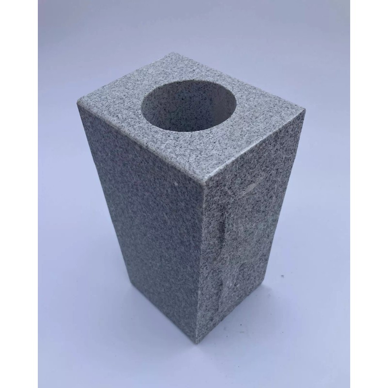 Granite Vase Tapered (5"x4"x9") Gray Cemetery Grave