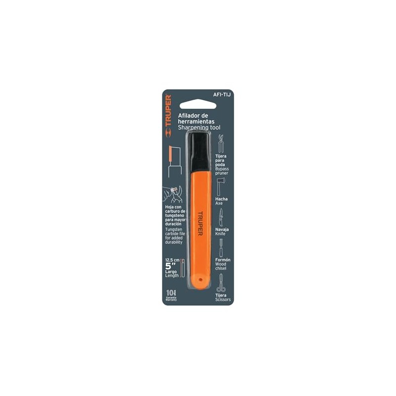 Truper AFI-TIJ, Afilador para herramientas de corte, mango cubierto de