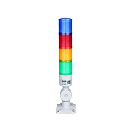 Led Signal Tower Stack Lights, Industrial Warning Lights Column Signal Tower Andon Lights with Rotatable Base Continuous/Flashing Light Switchable, (Four Layer,12V with Buzzer)