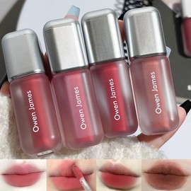Baorder Set De 4 Labiales Líquidos Mate, Brillo Labial Coreano Suave Y Aterciopelado, Resistente Al Agua, Antiadherente, De Larga Duración, Kit De... 