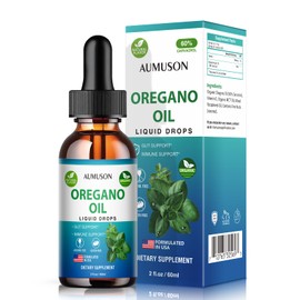 AUMUSON Oregano Oil – Contains 60% Carvacrol,Vitamin E, Naturally Sourced, Promotes Health and Boosts Immunity,Our Organic Oregano Oil Drops are Gluten Free and Non-GMO for Fast Absorption-2flOZ