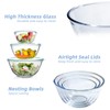 WhiteRhino Glass Mixing Bowls Glass Bowls with Lids Set(4.5QT,2.7QT, 1.1QT),Large
