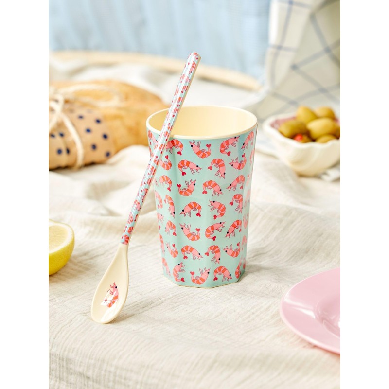Rice Tumbler Melamine Shrimp Print Large Tall