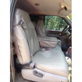 Durafit Seat Covers Made for 1998-2002 Custom Dodge Ram Quad Cab 1500-3500, 40/20/40 Split Seat | Integrated Seatbelts, Molded Headrests and Center Console | Tan Twill Fabric