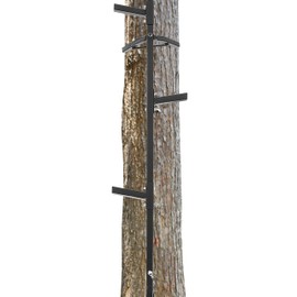 KUAFU 20 ft Climbing Stick Ladder for Tree Stands, Tree Ladder Outdoors Slip Against, Double-Step Design, Hunting, Black