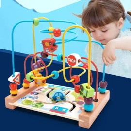 Juego Laberinto Iterativo Montessori De Madera Cuentas                                                                                                