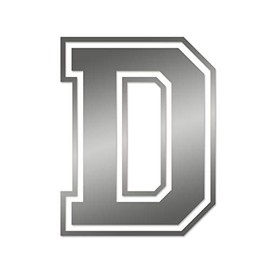 Applicable Pun Varsity Letter D - Vinyl Decal for Outdoor Use on Cars, ATV, Boats, Windows and More - Silver 9 Inches Tall