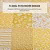 Mybedsoul Yellow Boho Quilt Set King Size,3 Pieces Plaid Floral