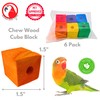 Bonka Bird Toys 1154 Drilled Cube Block Pack 1.5" Wooden