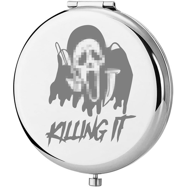 TGBJE Horror Movie Lover Gift Killing It Pocket Mirror Horror Movie Inspired Gift Halloween Party Compact Mirror Gift (C-Killing it Mirror)