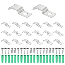 sourcing map 20Pack Rigid Pipe Strap Fit for 4x12mm Strip/Cable, Stainless Steel U Shape Cable Strap Clamp with 1 Hole for Conduit, Wire, Cord, Pipe Fixing