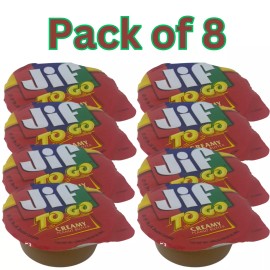 Jif To Go Creamy Peanut Butter Portable Snack Cups 8 Individual Servings, 1.5oz