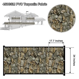 NAIMORUI PVC Balcony Privacy Screen Decorative Balcony Cover with Nylon Rope- 34'' x 180''(Stone)