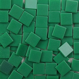 100pcs/25g Square Mixed Colors Shine Crystal Series Mosaic Tiles, Resin Glass Mosaic Tiles Glitter Crystal Mosaic Perfect for Home Decoration Crafts, 1x1 cm (Green)