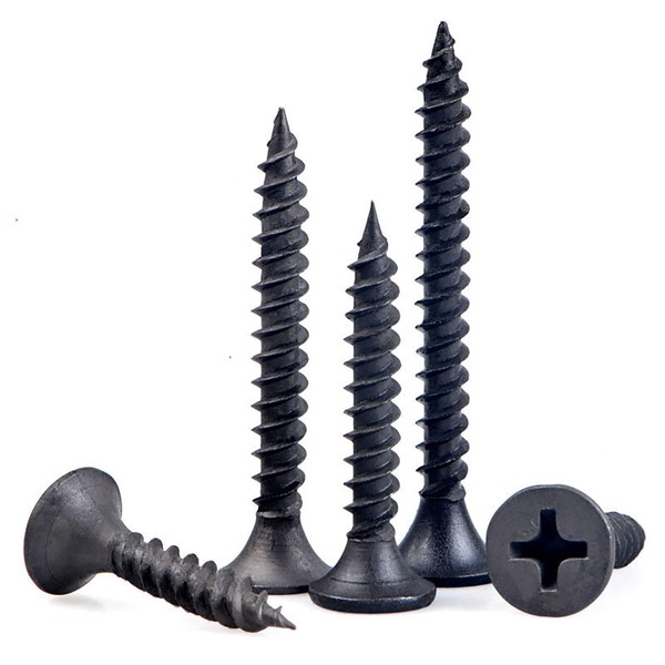EBAIJQUO M3.5×60mm Phillips Drywall Black Screws, Self Tapping Countersunk Head,