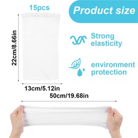 WUSJCOF 15 Pcs Pool Skimmer Socken, Skimmersocke, Sieb Für Zubehör, Filter Schwimmbad Filtersocken, Netz Socks Swimming Net, Poolskimmer Reinigung, Adjustable Basket (White)