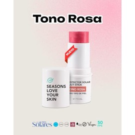 Seasons love your skin Kit facial Multi Stick con Color FPS 50 | Tono Rosa + Bronzer | Rubor, Labial y Sombra