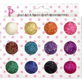 Princess-style シェルパウダー クラッシュシェル ネイル レジン 封入 パーツ 新12色/セット
