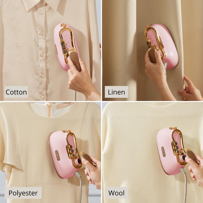 SALAV® Retro Handheld Garment Steamer + Iron, Ceramic Steam Plate,