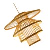 Bamboo Woven Pendant Light Imitation Sheepskin Chandelier Lantern Hanging Lamp