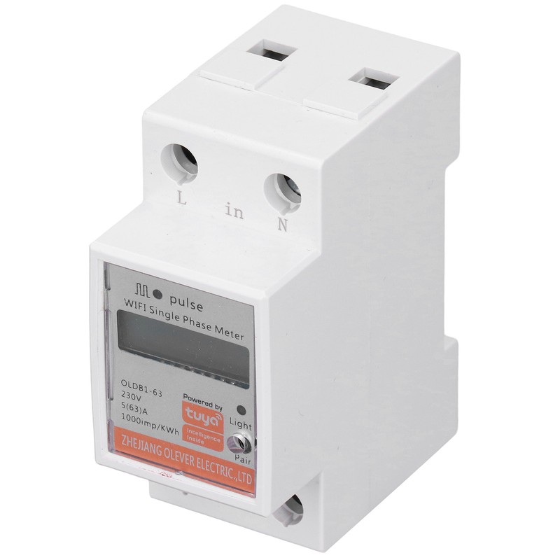 LCD Digital Energy Meter Smart WIFI DIN Rail Mount Single