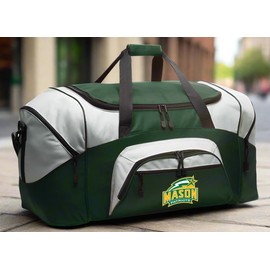 Large George Mason Duffel Bag George Mason University Suitcase or Gym Bag For Men Or Her Official GMU Merchandise (Green)