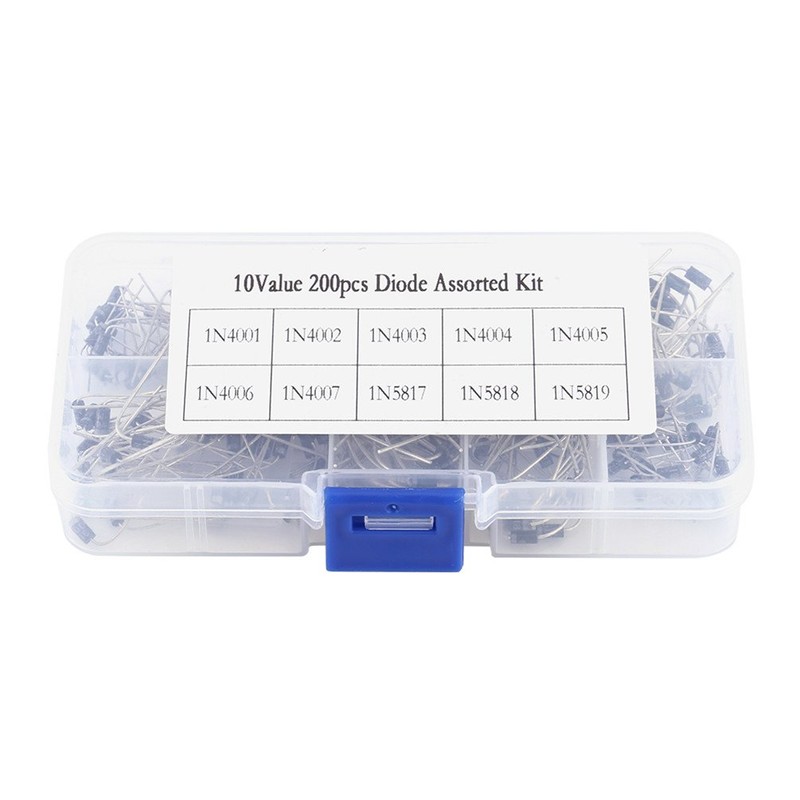 Walfront 200 Pcs 10 Values Diodes Electronic Components Rectifier Diodes