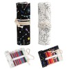 36 Holes Canvas Pencil Roll Roll, 2 Pieces Pencil Roll,