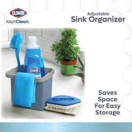 Clorox® KeptClean Adjustable Sink Organizer, Steel Blue