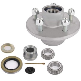 ANGLEWIDE Galvanized Trailer Brake Hub Drum Kit for 3500 lbs axle 5-Lug Trailer Axle Hub Wheel Bearing Kits 1 1/16 - L44649 & 1 3/8 - L68149 Spindle -54.5