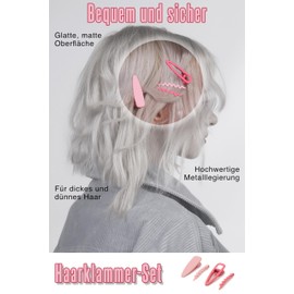 Women's Hair Clips Hair Clips Hair Clips Set of 4 Hair-Friendly Hair Clips Hair Pin (Pink)