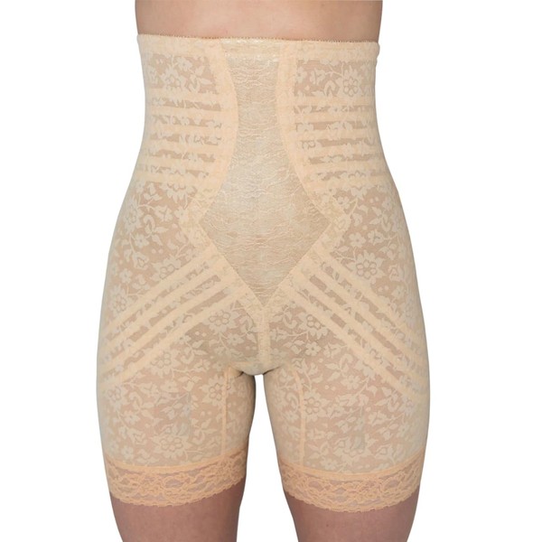 Rago Women's Hi Waist Long Leg Shaper, Beige, Medium (28)